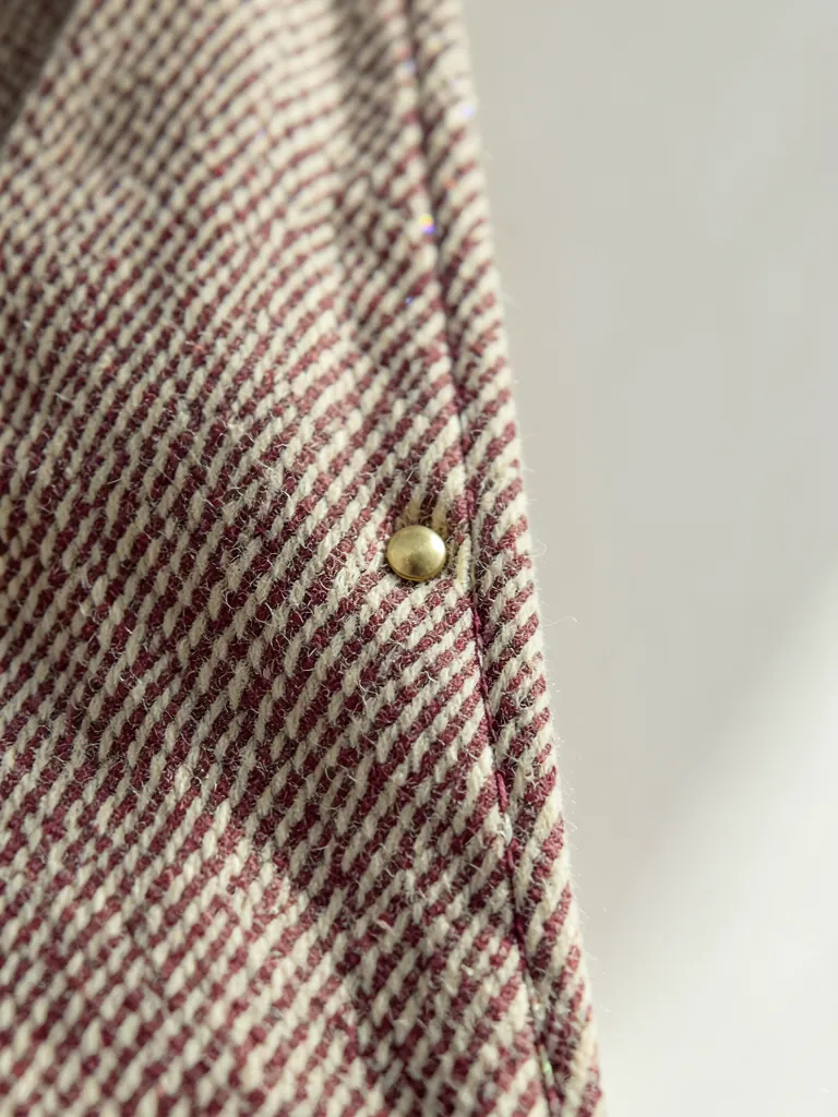 Herringbone coat, hand-finished seam