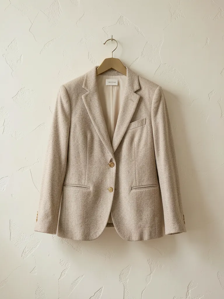 The Sculpted Blazer in oat wool